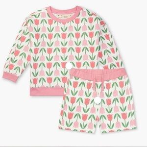 Monica and Andy organic cotton sweatshirt and shorts set